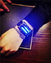 Wristwatch Men Women Steel blue Binary Luminous LED Electronic