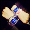 Wristwatch Men Women Steel blue Binary Luminous LED Electronic