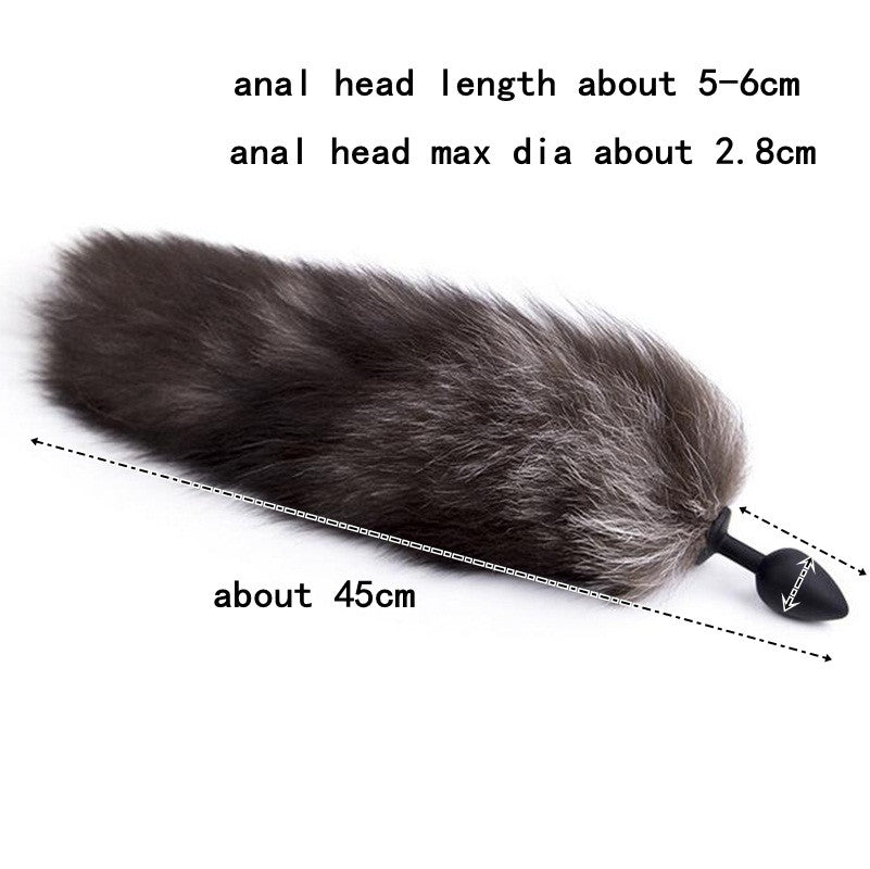 Black Fox Tail Plug Sex Toys For Women