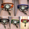 Fashion Womens Bracelet Vintage Weave Wrap Beads Wrist Watches