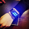 Wristwatch Men Women Steel blue Binary Luminous LED Electronic