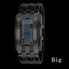 Wristwatch Men Women Steel blue Binary Luminous LED Electronic