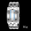 Wristwatch Men Women Steel blue Binary Luminous LED Electronic