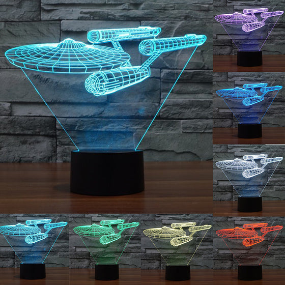 7 Color change Star Trek 3D Trek battleship LED Nightlight