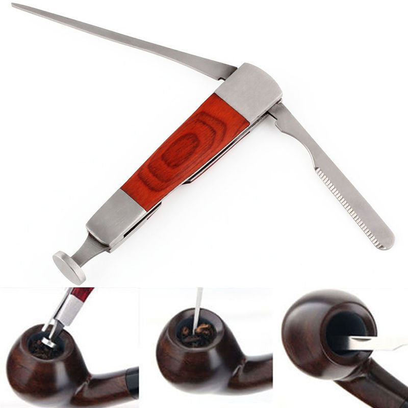 Red Wood Smoking Pipe Cleaning Tool 3 in 1