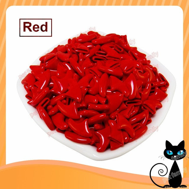 100pcs / lot Cat Nail with free 5Adhesive Glue + 5Applicator