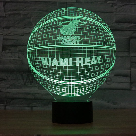 NBA Miami Heat / Houston Rockets / Toronto Raptors / New York Knicks Team LED 7color changing Night  light