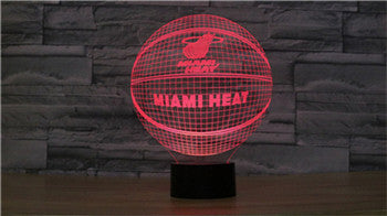 NBA Miami Heat / Houston Rockets / Toronto Raptors / New York Knicks Team LED 7color changing Night  light