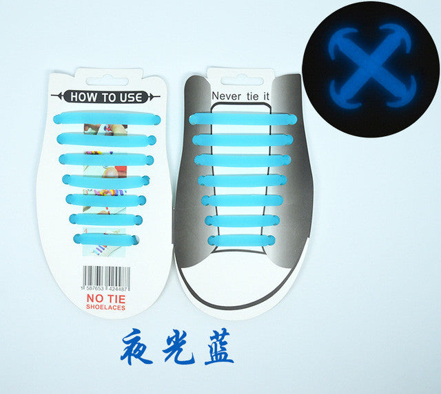 14 pcs/pack Silicone Light Shoe Lace Unisex