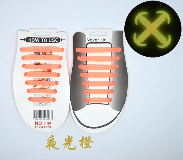 14 pcs/pack Silicone Light Shoe Lace Unisex