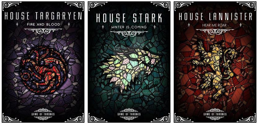 Game Of Thrones mugs Targaryen - Stark - Lannister (colour change)