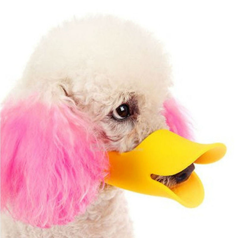 Dog Mask Muzzle Silicone Cute Duck Mouth