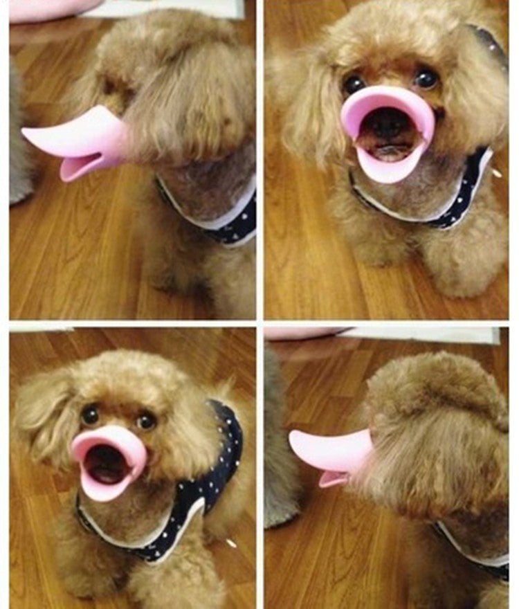 Dog Mask Muzzle Silicone Cute Duck Mouth
