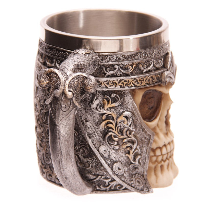 Resin Skull Warrior Tankard Viking Mug